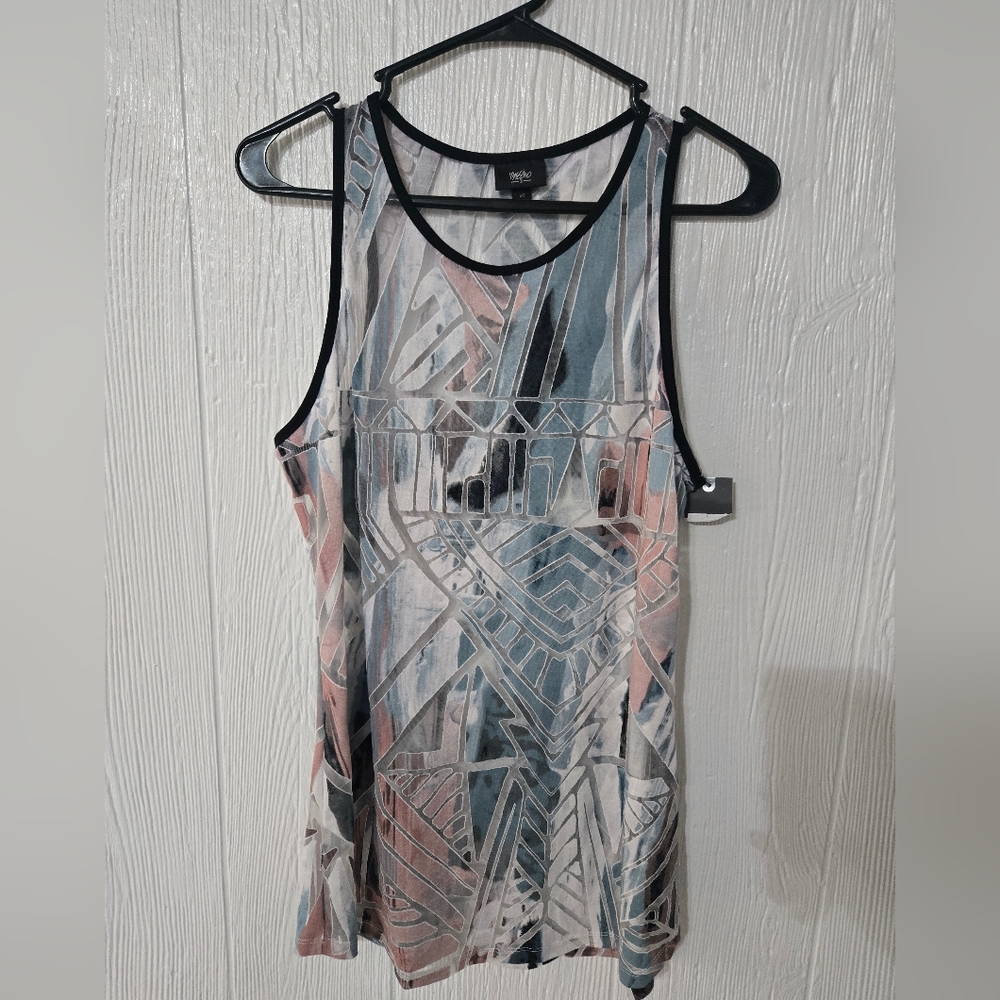 Mossimo semi sheer sleeveless mesh tank top sz Large